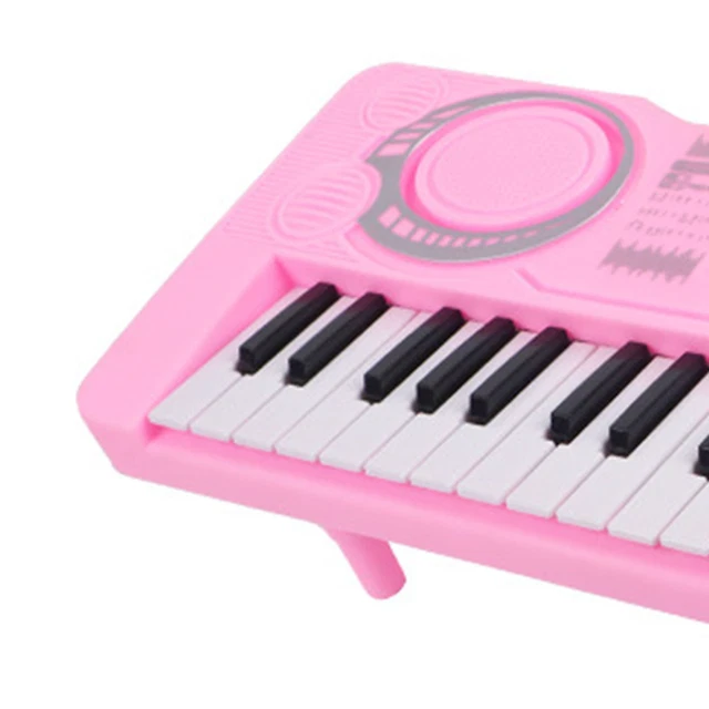 (Pink)Electronic Piano Toy 37 Key Sturdy Structure Kids Keyboard Piano Compact