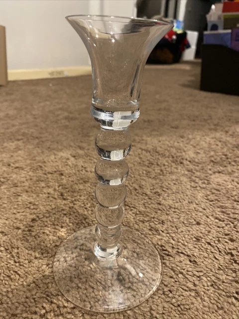 ORREFORS STACKED CRYSTAL BALL CANDLESTICK HOLDER (Rare)