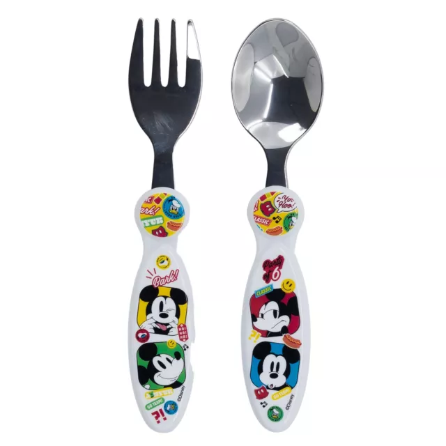 Posate In Metallo Per Bambini. 2 Pezzi Mickey Mouse Fun-Tastic