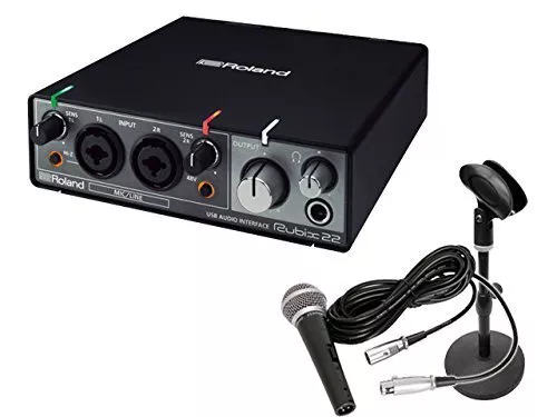 Roland audio interface Rubix22 home recording set