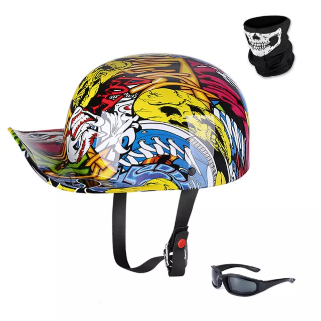 Open Face Motorcycle Half Helmet Retro Baseball Cap Scooter Moped Jet helmet DOT