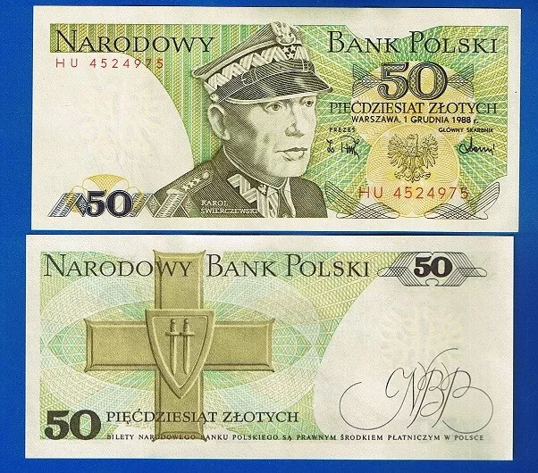 Polen / Poland - BANKNOTEN  50 Zlotych 1988 P-142 UNC