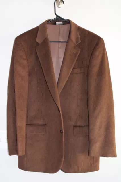 BROWN JOS. A. BANK WOOL & SILK CORDUROY SPORT COAT sz 40L blazer / suit jacket