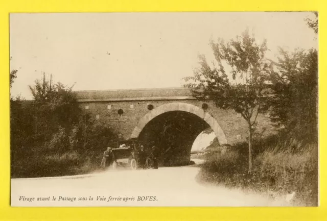 cpa FRANCE Old Postcard 80 - CIRCUIT AUTO Virage Voie Férrée après BOVES (Somme)