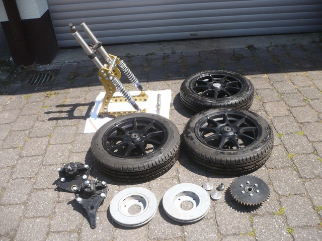 Gespann Umbausatz Vorderradschwinge Räder Bremsscheiben u -zangen neuwertig