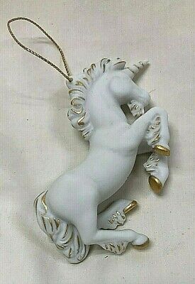 Hallmark "Unicorn" Hand Painted Fine Porcelain Gold Accents Ornament 1983