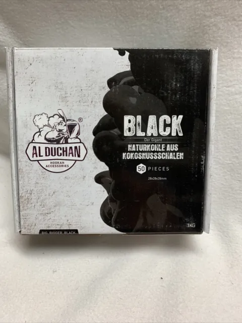 H013 Al Duchan - Black - Naturkohle aus Kokusnussschalen - 50 Stück - 1kg - Neu