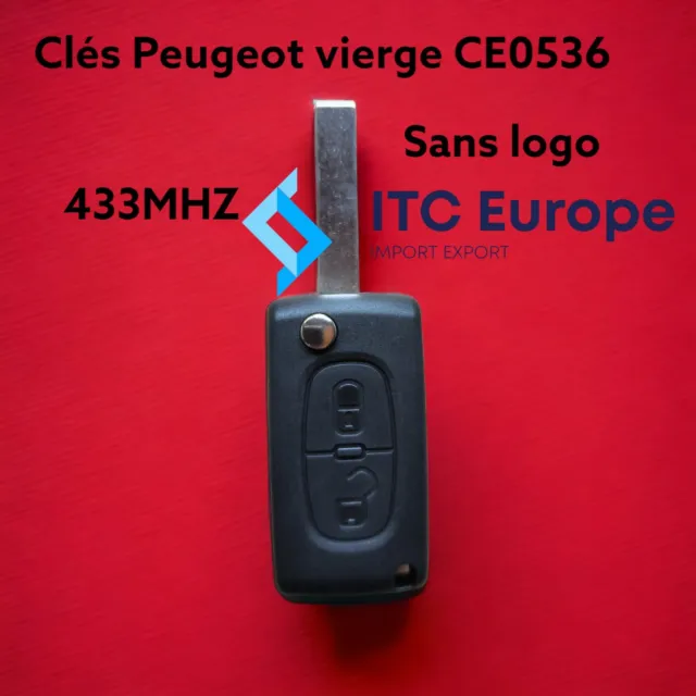 HU83 CE0536 - 2 BOUTONS - Coque Clé Peugeot 107 207 307 308 407 CE0536 HU83  Lame avec RAINURE Emplacement Pile dans LA Coque - Coques clés de voiture/Peugeot  - energy01
