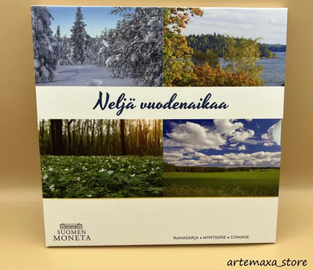 Kursmünzensatz Finnland 2022 BU - DIE VIER JAHRESZEITEN + 2 Euro GM  - 3.500 St.