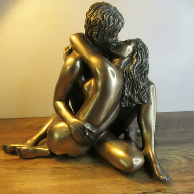 Signed Oliver Tupton Cold Cast Bronze Figurine Naked Lovers Eternal Embrace