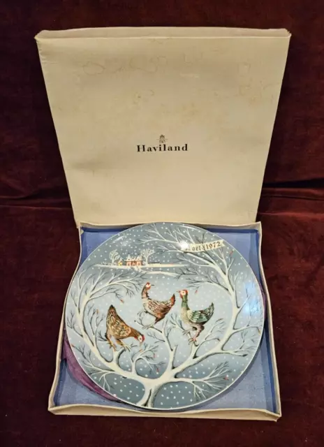 Haviland Limoges France Twelve Days of Christmas Plate 8-1/4" THREE FRENCH HENS