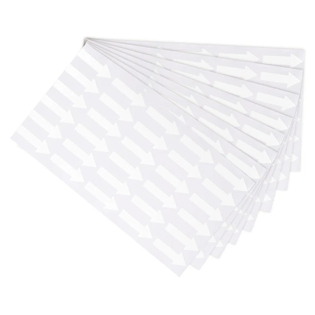 Small Arrow Sticker Label 1.2x0.5", 180 Pcs Adhesive Color Coding Sign, White