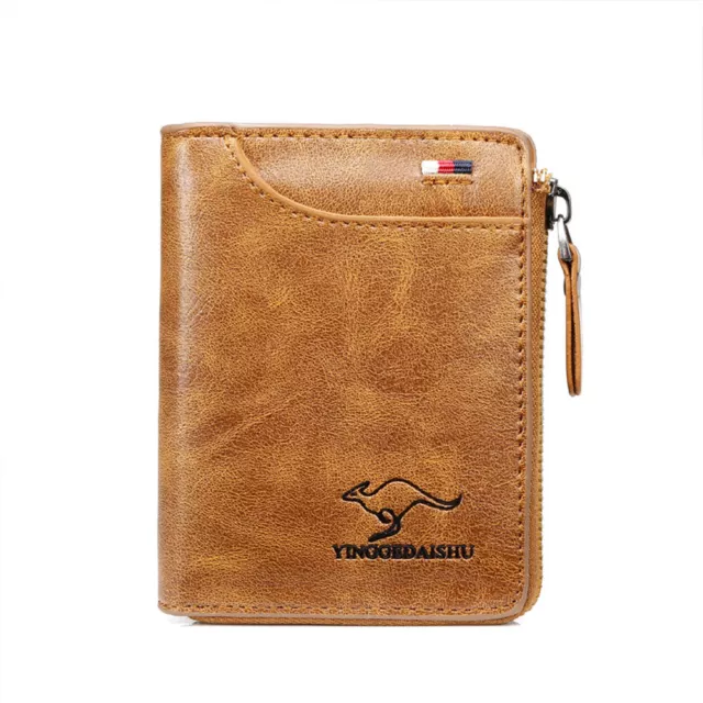 Mens RFID Blocking Leather Wallet Credit Card ID Holder Zipper Purse Waterproof 12