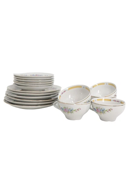 Servicio de desayuno HENNEBERG ILMENAU blanco porcelana con flores