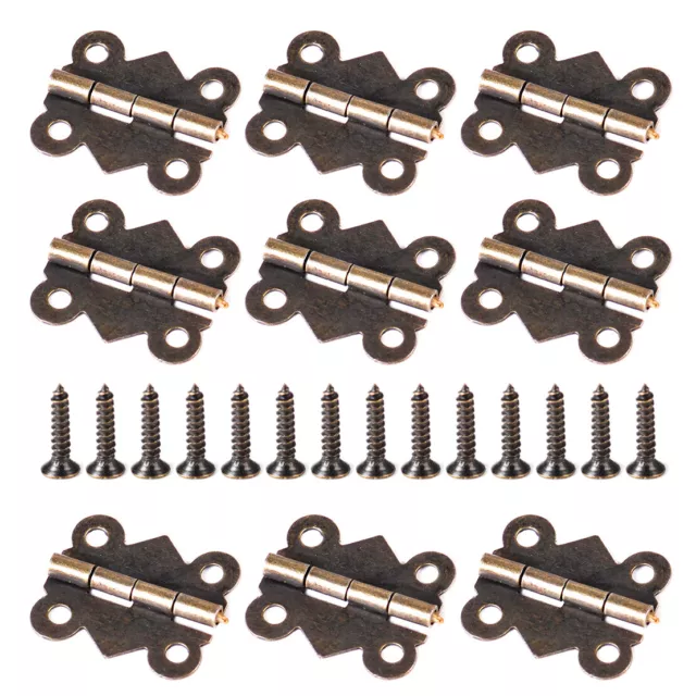 20pcs Antique Brass Jewelry Box DIY Butterfly Hinge with Screws 20x17mm New