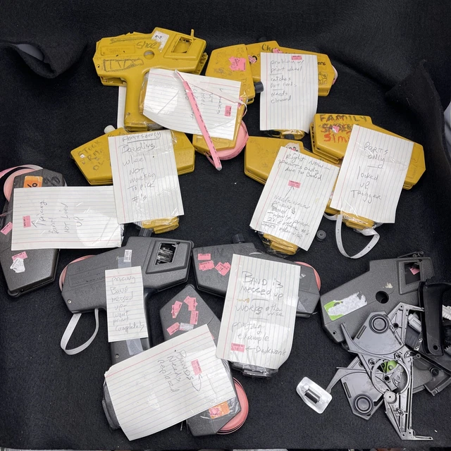 Avery Dennison Monarch 1110 Pricing Label Guns Lot of 11 Bodies - Parts / Repair