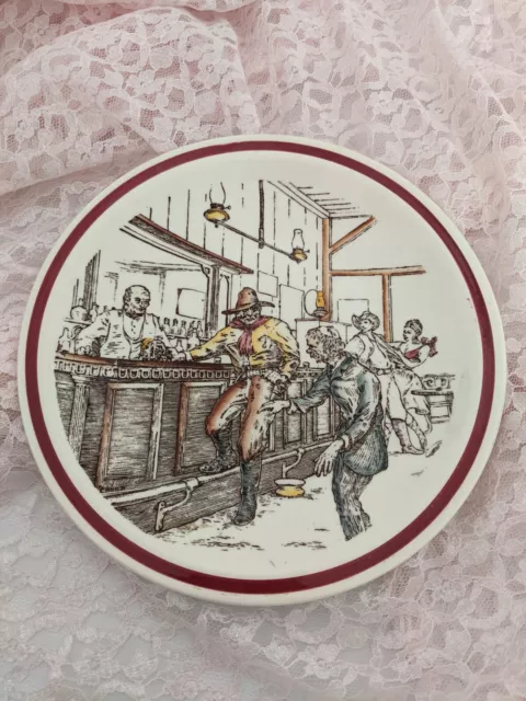 Vintage Bits of the Old West -  THE BAR FLY Vernon Kilns Plate  Rare HTF