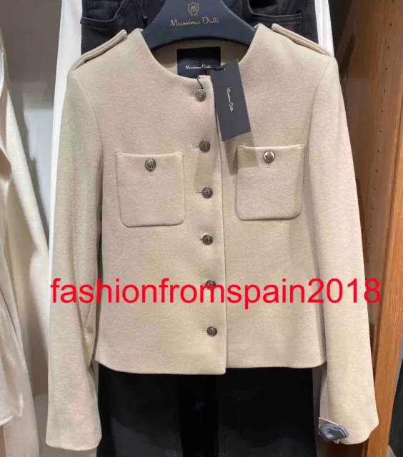 Massimo Dutti - - Wool Blend Robe Coat with Belt - Cream - Xs