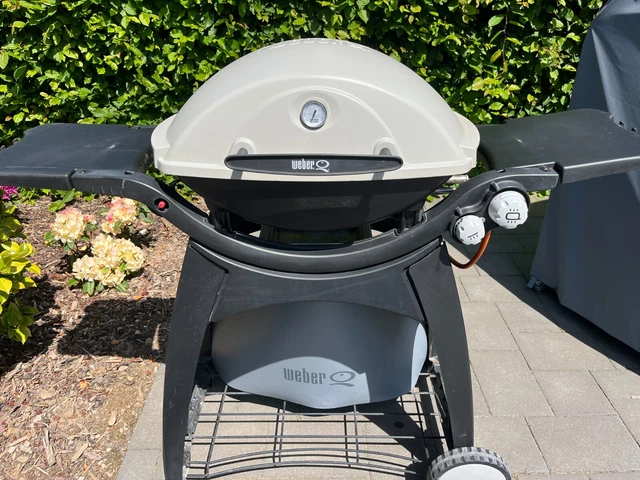 Weber Gasgrill Q300 mit Edelstahl Grillrost incl. Gusseisen Grillplatte