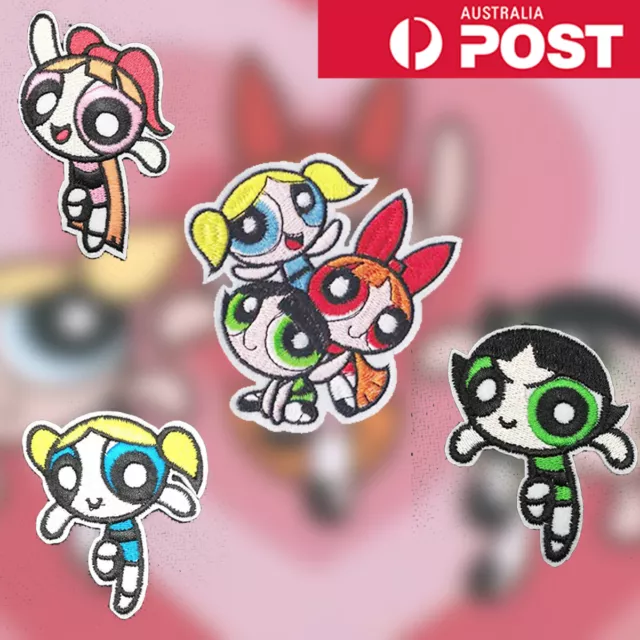 Powerpuff Girls Embroidered Patches for Embroidery Cloth Patch Badge Iron Sew On