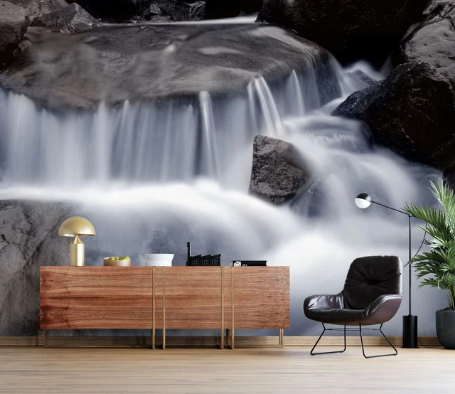 3D WATERFALL ROCKS G7374 Wallpaper Wall Murals Removable Self-adhesive ...