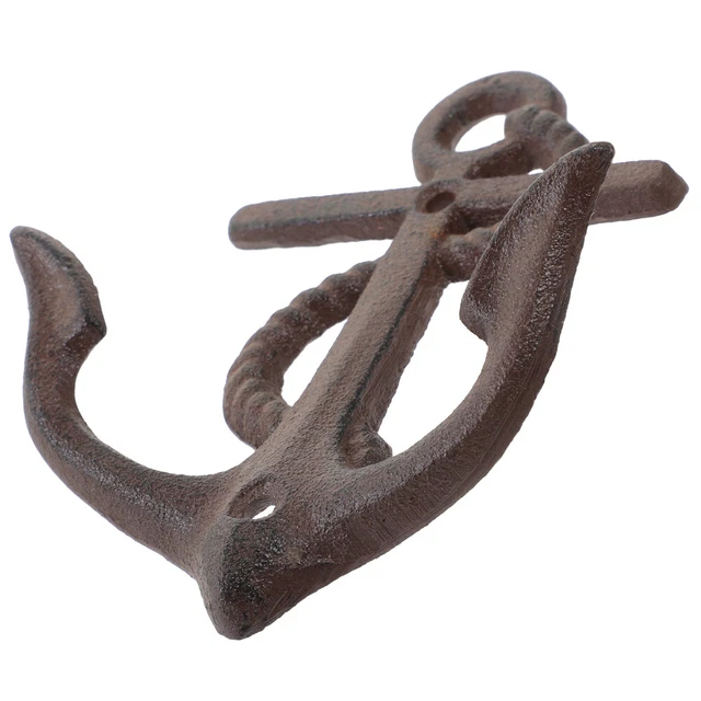 Vakelin Lot de 4 crochets muraux en fonte en forme de fer à cheval - Crochets décoratifs de style rustique pour manteaux, chapeaux et serviettes, très