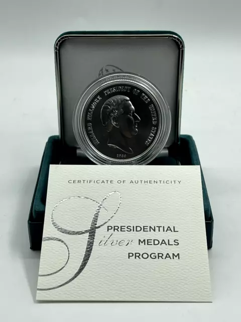 1850 U.S. Mint Presidential SILVER 1oz Medals Program MILLARD FILLMORE Box/COA