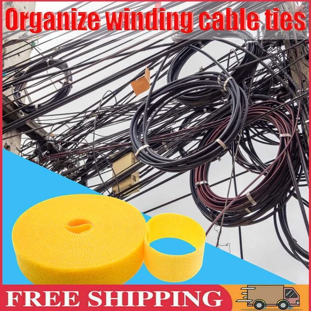 1 m langes, selbstklebendes Kabelbefestigungsband, Draht-Schlaufen, Organizer-Gu