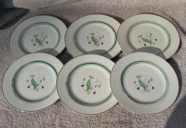 Vintage Lot 6 Syracuse China OLD IVORY CORALBEL FLOWERS 6 1/4" BREAD PLATES