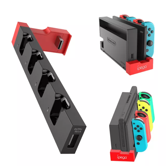 Joy-Con 4 Port Controller Charging Stand Dock Charger for Nintendo Switch Games