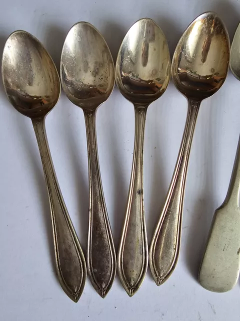 Bulk lot of 9 vintage EPNS teaspoons/different makers 2