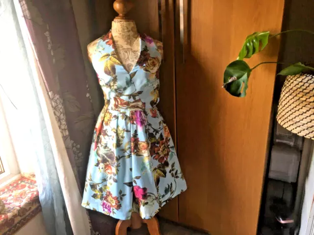 Abito floreale Ted Baker collo taglia 2 bellissimo abito