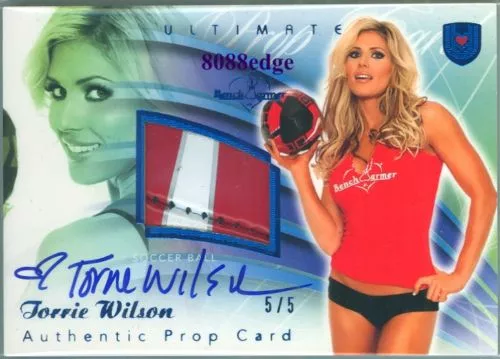 2010 Benchwarmer Ultimate Prop Auto: Torrie Wilson #5/5 Blue Autograph