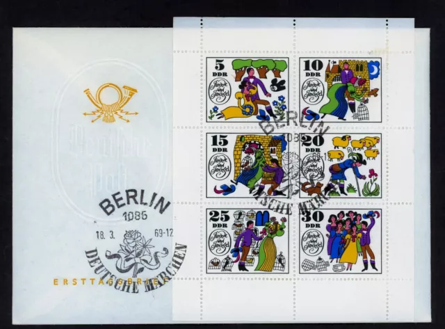 FDC DDR 1969 Kleinbogen MiNr. 1450 - 1455 Märchen