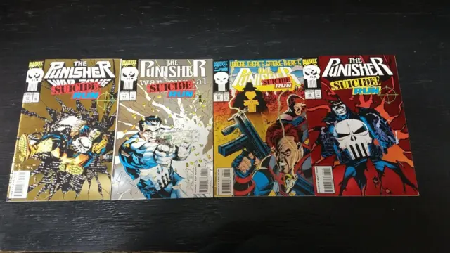 1994 Marvel Comics Lot Of (4) Suicide Run Punisher War Journal War Zone Vintage