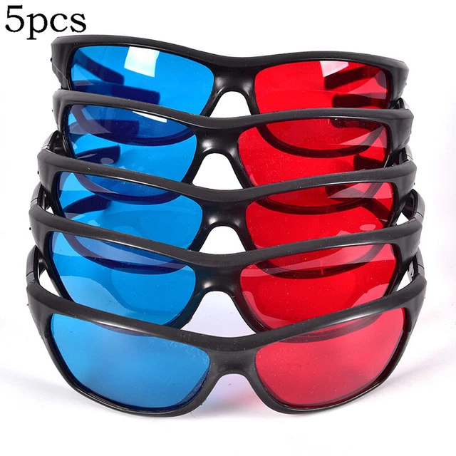 Frame Red Blue 3D Glasses For Dimensional Anaglyph Movie Game DVD BlackB LT EO