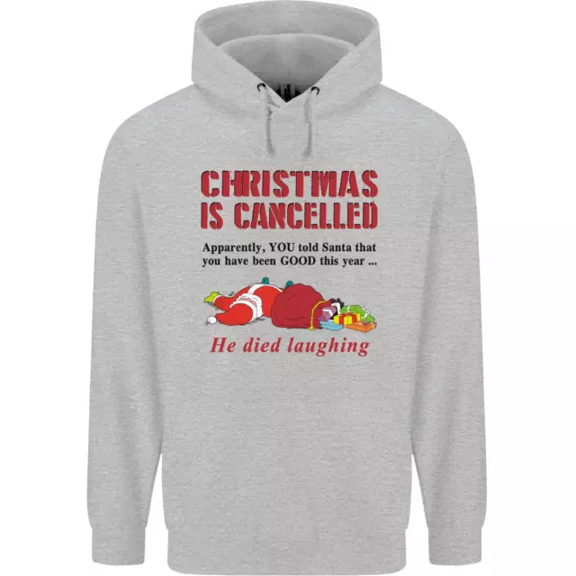 Christmas Is Cancelled Funny Santa Clause Mens 80% Cotton Hoodie