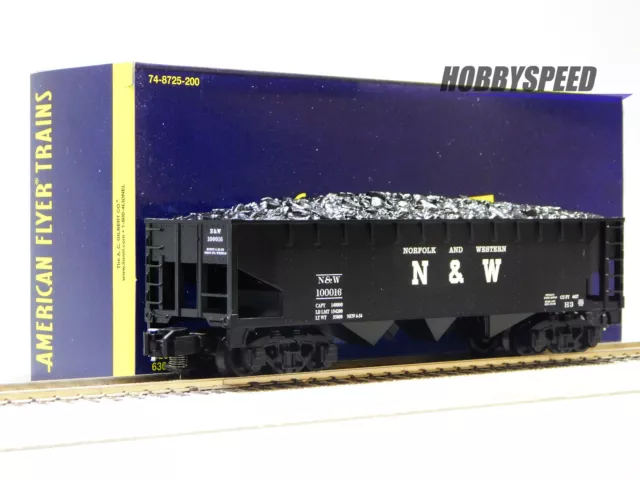 LIONEL AMERICAN FLYER N&W 3 BAY COAL HOPPER #100016 S GAUGE railroad 2219311 NEW