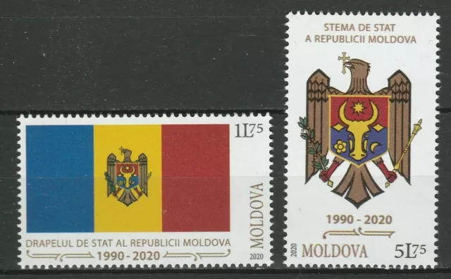 Moldova 2020 Flag / Coat of Arms 2 MNH stamps