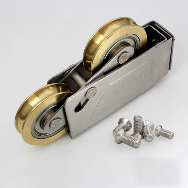 2 Poulies à Rideaux Double Roulement Inox - Diamètre Trou 12mm - Pour Fenêtres, Portes, Rideaux Lourds - Installation Facile