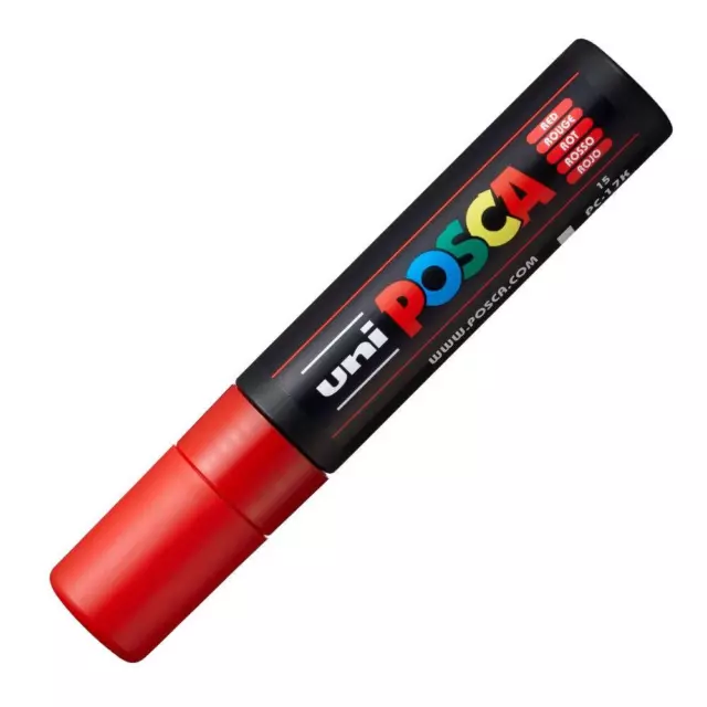 uni-ball Posca PC-17K Extra Broad Chisel Tip Marker - Red, Pack of 5