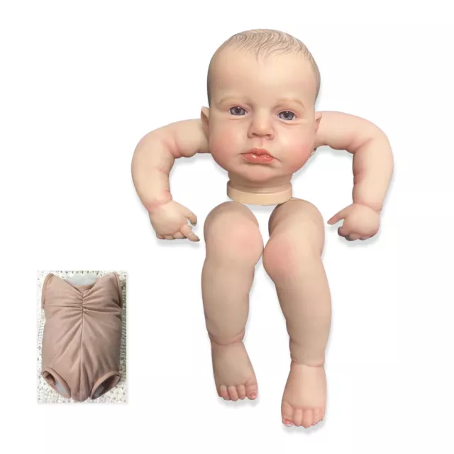 19in Painted Reborn Doll Kits with Soft Cloth Body Loulou Unfinished Doll Parts