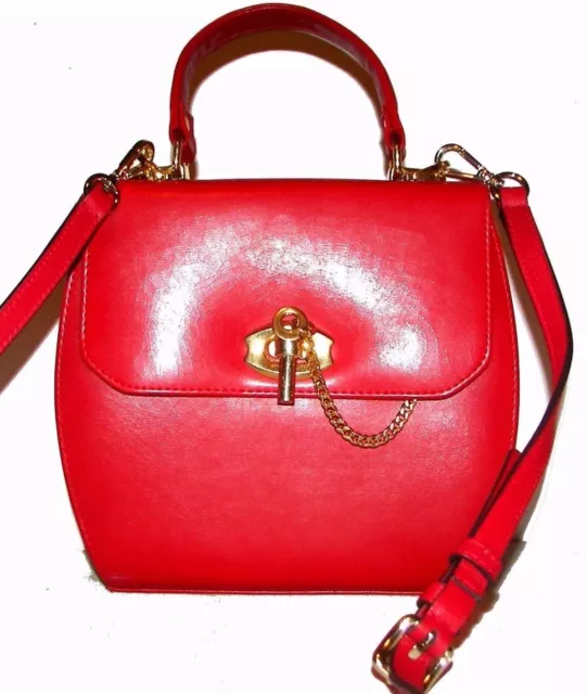 GARSON Red handbag purse Unique shape Vintage
