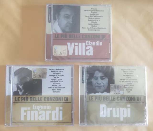 3 CD musica- Le più belle canzoni di CLAUDIO VILLA, EUGENIO FINARDI, DRUPI