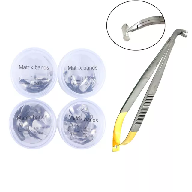 50 Pcs Dental Matrix Bands Palodent V3 Style Sectional Contoured Matrices 4 Size