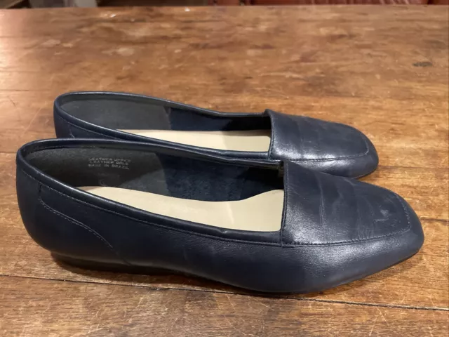 Enzo Angiolini Shoes Womens 5.5 M dark blue  Leather Square Toe flats