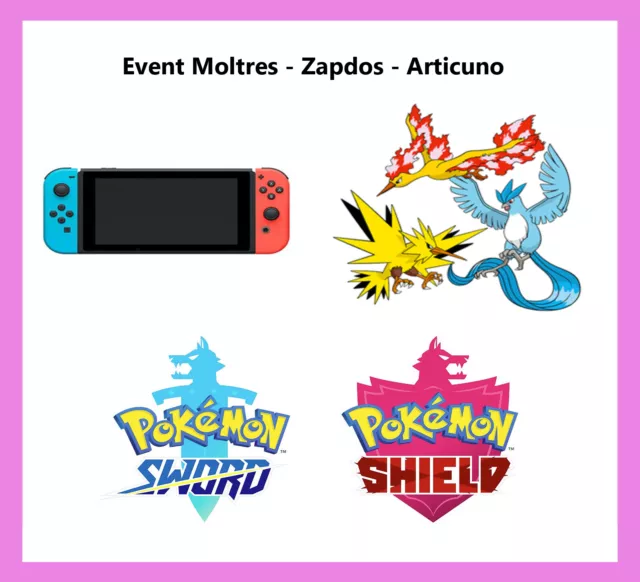 POKEMON SWORD & Shield - Event Shiny Galarian Articuno - Zapdos - Moltres  £3.00 - PicClick UK