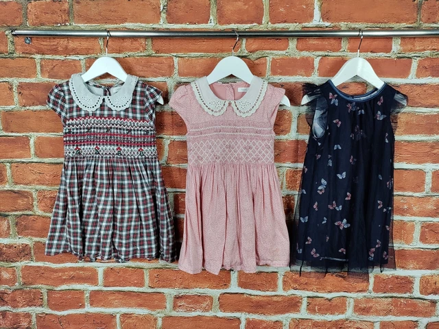 Girls Bundle Age 2-3 Years Next H&M Short Sleeve Dress Set Party Red Tartan 98Cm