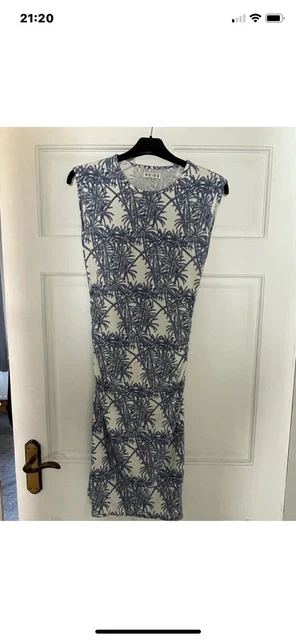 princess polly baby blue dress Reiss Blue Charlie Tassel Printed Mini Dress main image 0