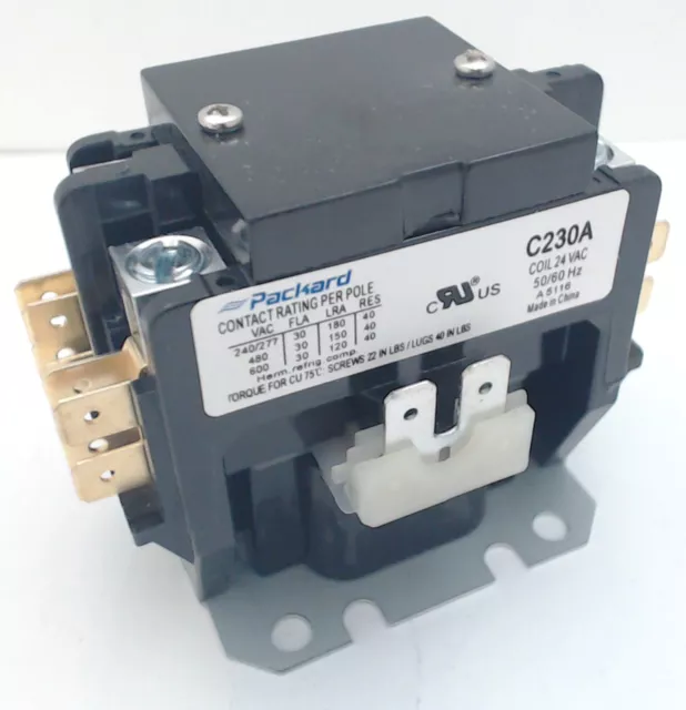 C230A, Definite Purpose Contactor 2 Pole 30 A 24 Coil V replaces 45EG20AJ, 91221